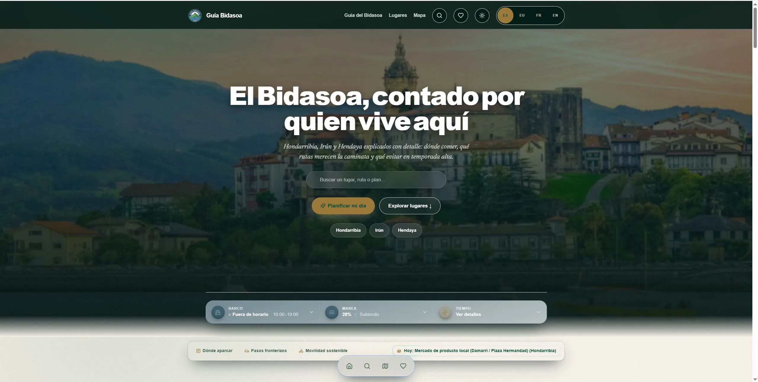 Guía Bidasoa turismo webgunearen pantaila-argazkia